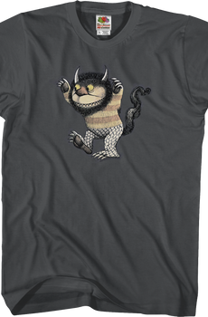Moishe Where The Wild Things Are Charcoal T-Shirt