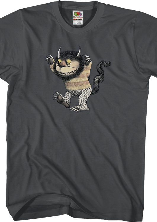 Moishe Where The Wild Things Are Charcoal T-Shirt - main product image