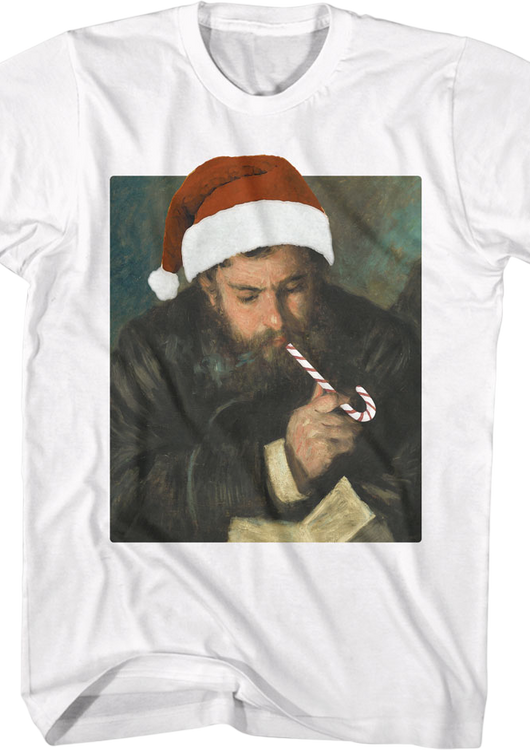 Monet By Renoir In Santa Claus Hat Art Gallery T-Shirt - main product image