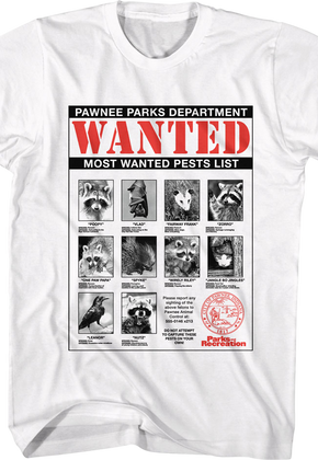 Most Wanted Pests List Parks and Recreation T-Shirt