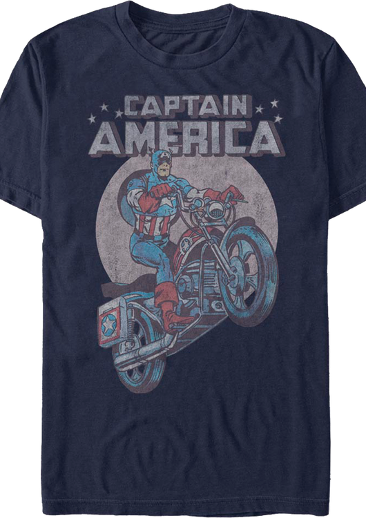 Motorcycle Captain America Marvel Comics T-Shirt - main product image