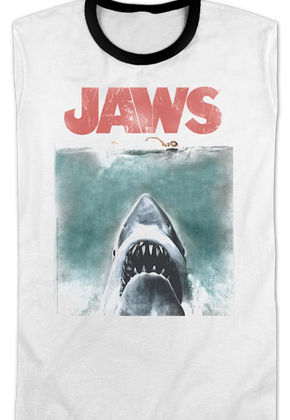 Movie Poster Jaws Ringer Shirt