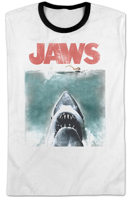 Movie Poster Jaws Ringer Shirtmain product image