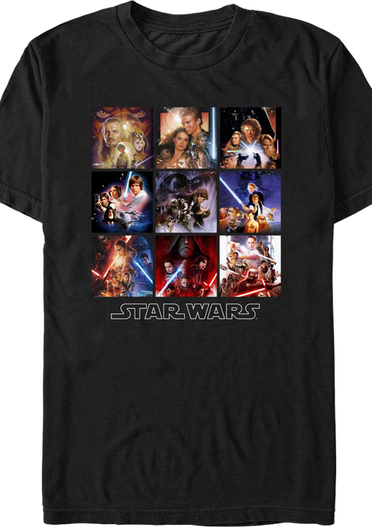 Skywalker Saga Movie Posters Star Wars T-Shirt - main product image