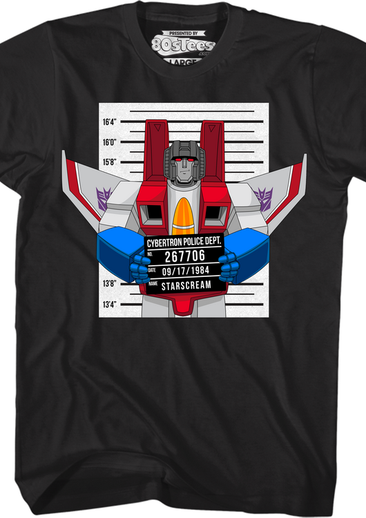 Mug Shot Starscream Transformers T-Shirt - main product image
