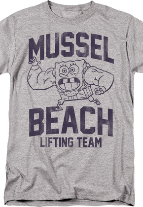 Mussel Beach Lifting Team SpongeBob SquarePants T-Shirt