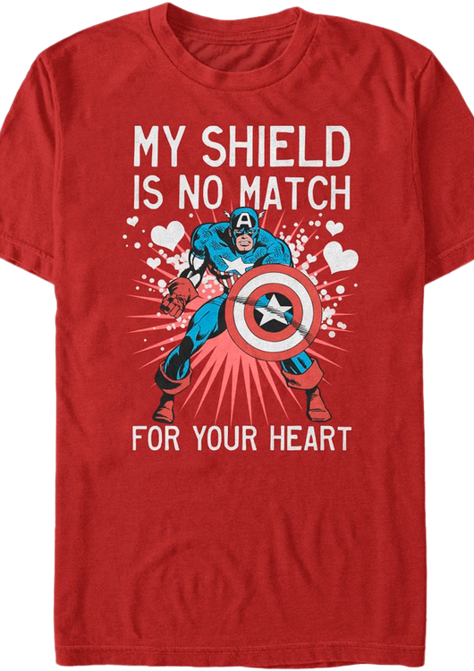 My Shield Is No Match For Your Heart Captain America T-Shirt - main product image