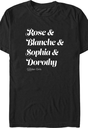 Names Golden Girls T-Shirt