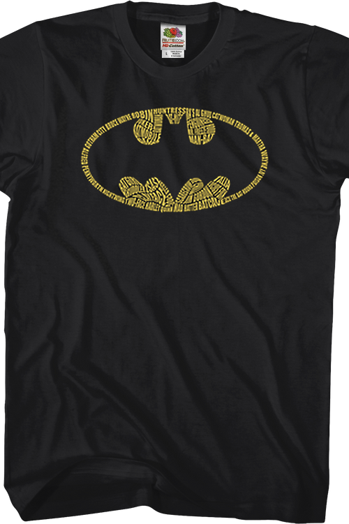 Names In Bat Symbol Batman T-Shirtmain product image