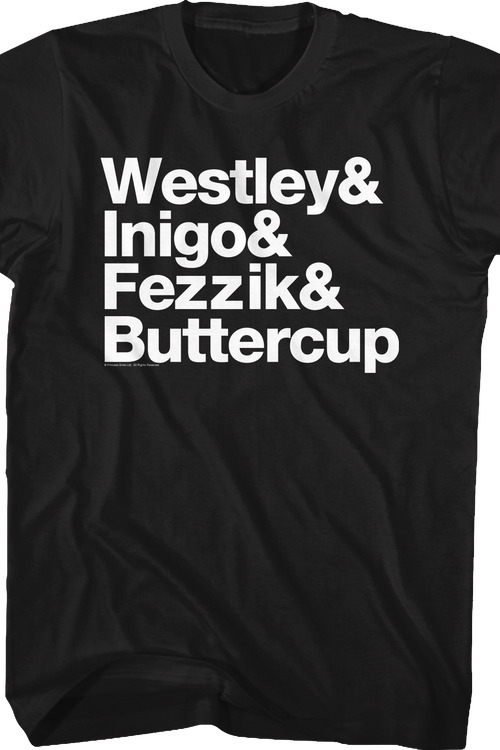 Names Princess Bride T-Shirtmain product image