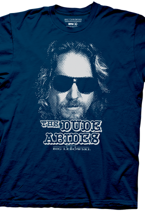 Navy Dude Abides Big Lebowski T-Shirt