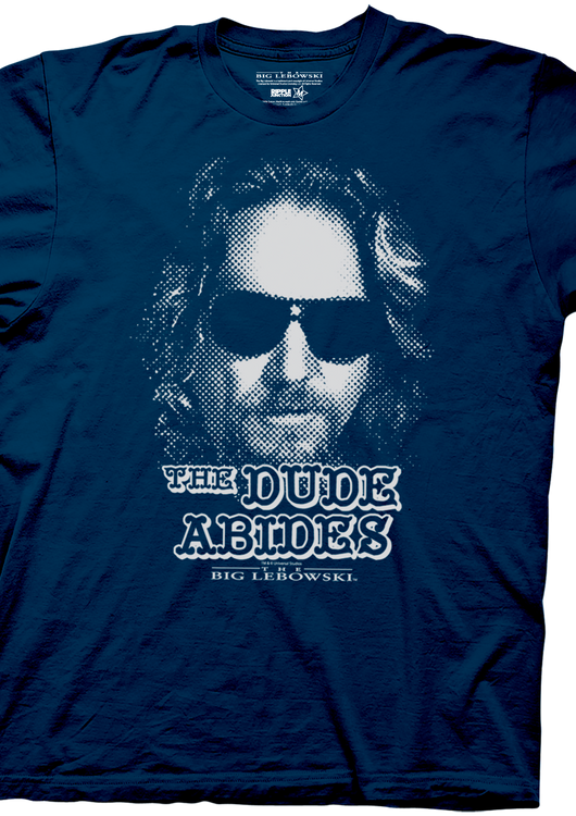 Navy Dude Abides Big Lebowski T-Shirt - main product image