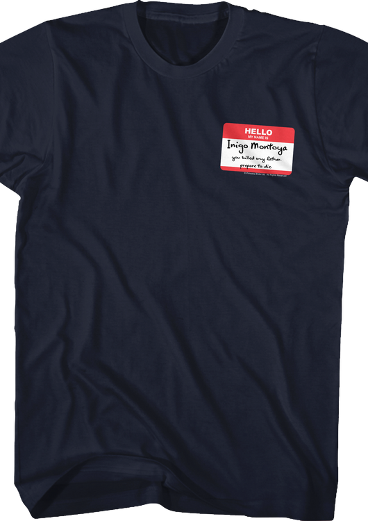 Navy Hello My Name Is Inigo Montoya Princess Bride T-Shirt - main product image