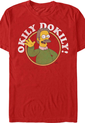 Red Ned Flanders Okily Dokily Simpsons T-Shirt