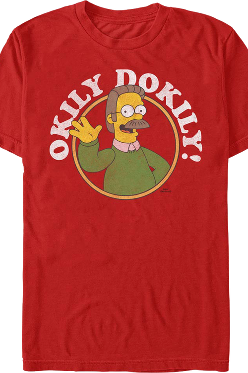 Red Ned Flanders Okily Dokily Simpsons T-Shirtmain product image