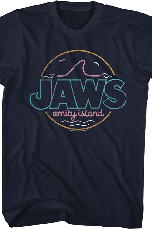 Neon Amity Island Sign Jaws T-Shirtmain product image