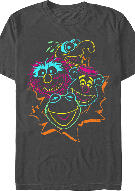 Neon Chalk Sketches Muppets T-Shirt - main product image