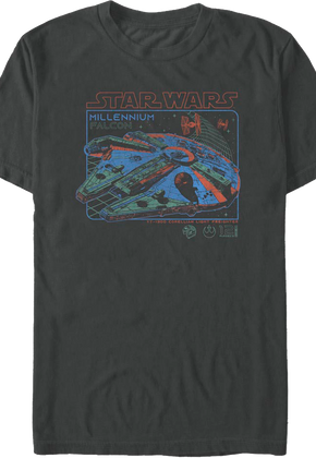 Neon Chase Millennium Falcon Star Wars T-Shirt