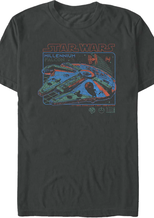 Neon Chase Millennium Falcon Star Wars T-Shirt - main product image