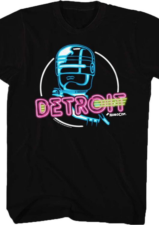 Neon Detroit Robocop T-Shirt - main product image