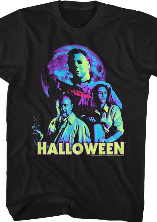 Neon Full Moon Halloween T-Shirt - main product image
