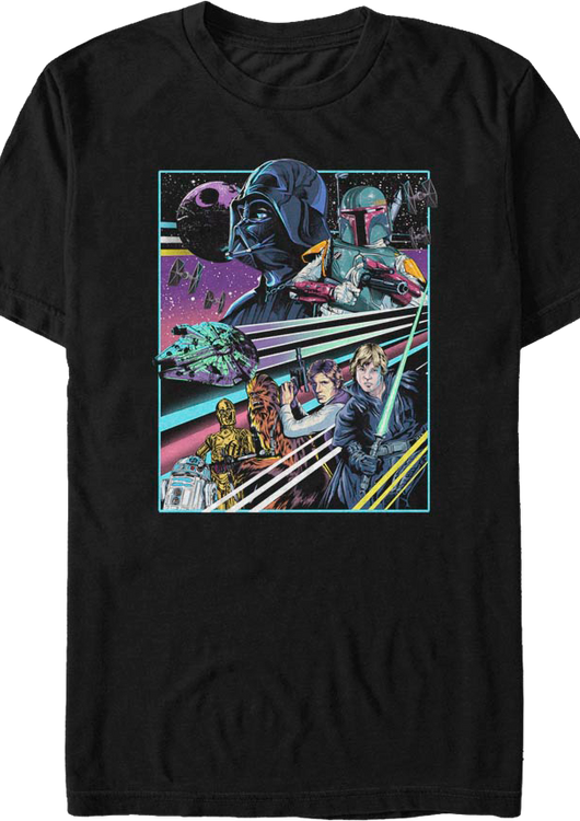 Neon Poster Good vs Evil Star Wars T-Shirt - main product image