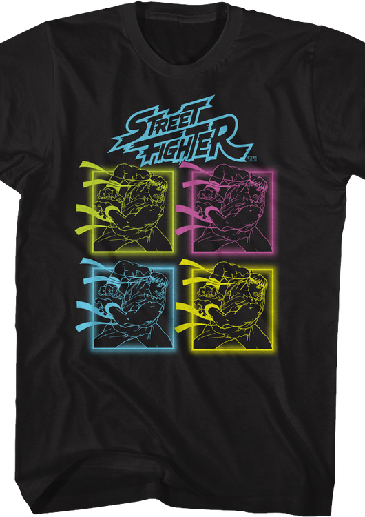 Neon Ryu Hadoken Street Fighter T-Shirt - main product image