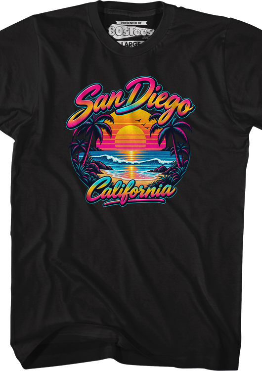 Neon San Diego California T-Shirt - main product image