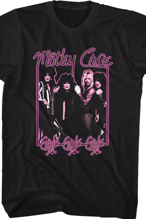 Neon Sign Girls Girls Girls Motley Crue T-Shirtmain product image