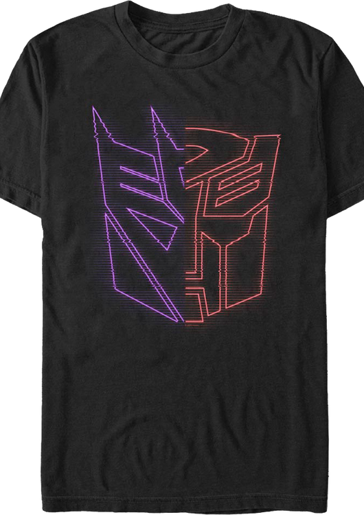 Neon Split Logos Transformers T-Shirt - main product image