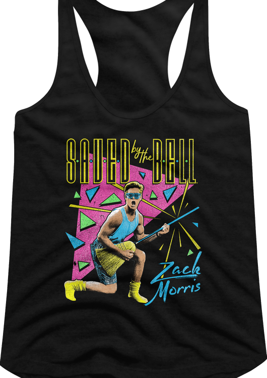 Ladies Neon Zack Morris Saved By The Bell Racerback Tank Top - main product image