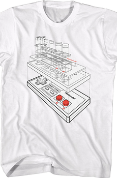 NES Controller Schematic Nintendo T-Shirt