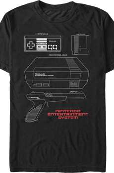 NES Schematic Nintendo T-Shirt
