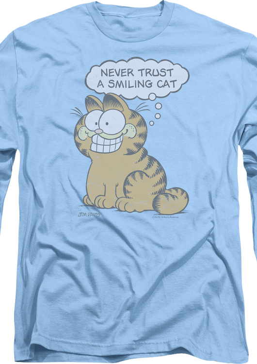 Never Trust A Smiling Cat Garfield Long Sleeve Shirt - main product image