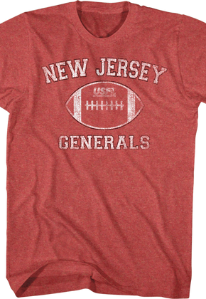 Red New Jersey Generals USFL T-Shirt