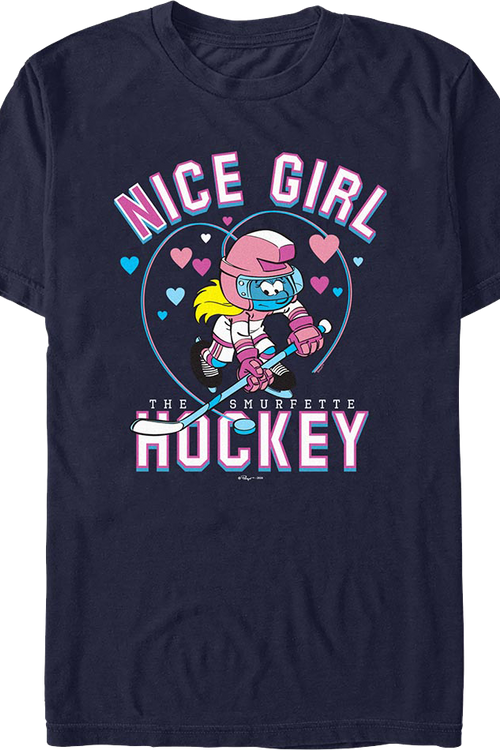 Nice Girl Hockey Smurfs T-Shirtmain product image