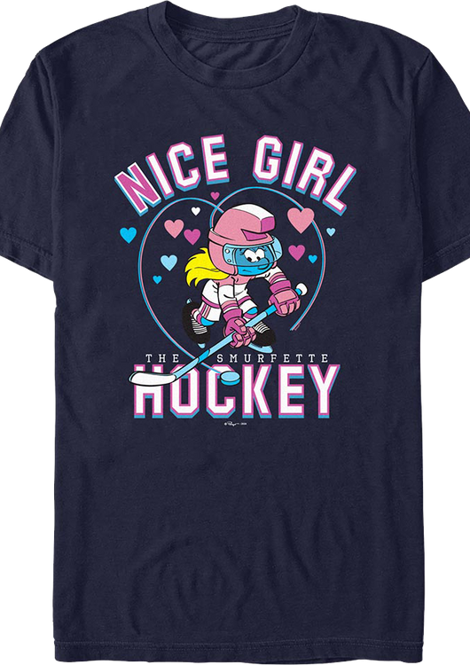 Nice Girl Hockey Smurfs T-Shirt - main product image