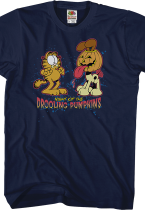 Night Of The Drooling Pumpkins Garfield T-Shirt