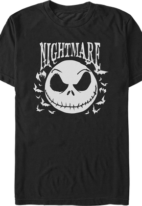 Nightmare Jack Skellington Skull Nightmare Before Christmas T-Shirt