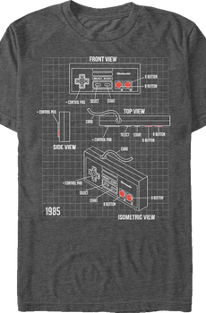 Nintendo Controller Schematic T-Shirt