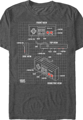 Nintendo Controller Schematic T-Shirt