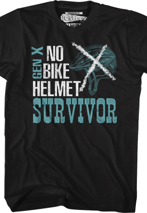 No Bike Helmet Survivor T-Shirt
