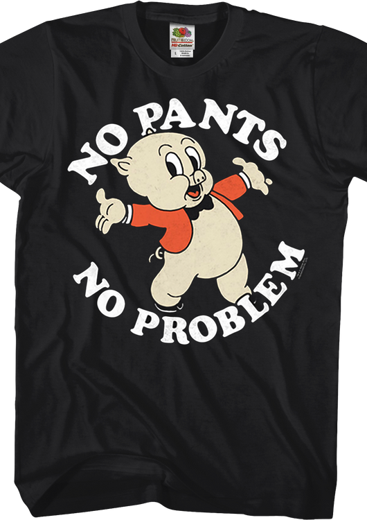 No Pants No Problem Porky Pig Looney Tunes T-Shirt - main product image