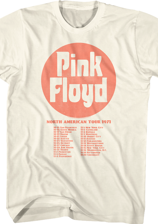 North American Tour 1971 Pink Floyd T-Shirt - main product image