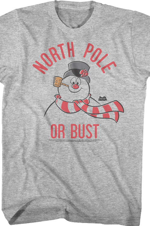 North Pole Or Bust Frosty The Snowman T-Shirtmain product image