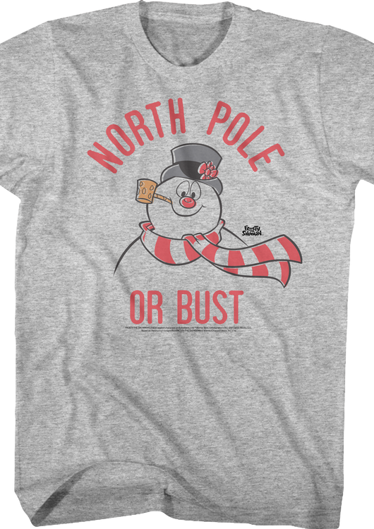 North Pole Or Bust Frosty The Snowman T-Shirt - main product image