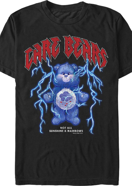 Black Not All Sunshine & Rainbows Care Bears T-Shirt - main product image