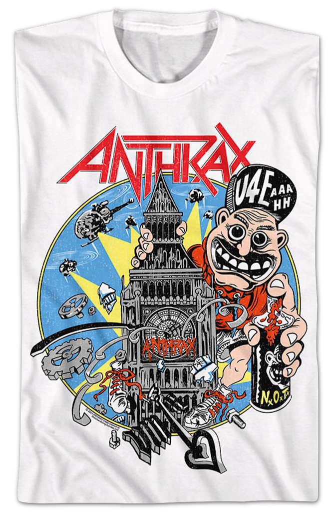 T-shirt Anthrax Logo Culte Noir Unisexe - Coton, Coupe Régulière, Manches Courtes