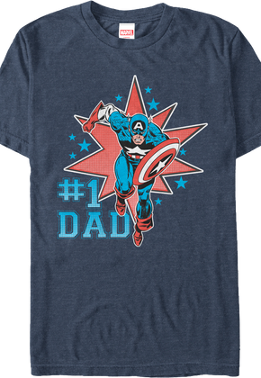 Number One Dad Captain America T-Shirt