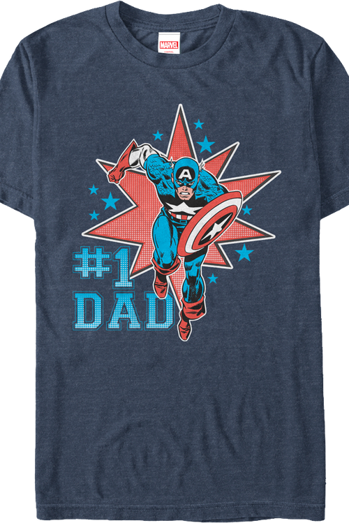 Number One Dad Captain America T-Shirtmain product image